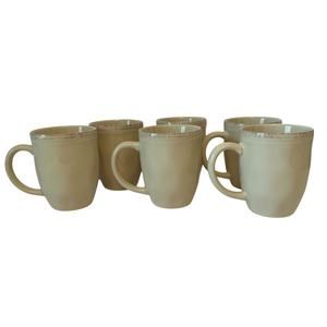 RACHAEL RAY "Cucina" Almond Cream Mug/Cup set of 6 -HTF/RARE
